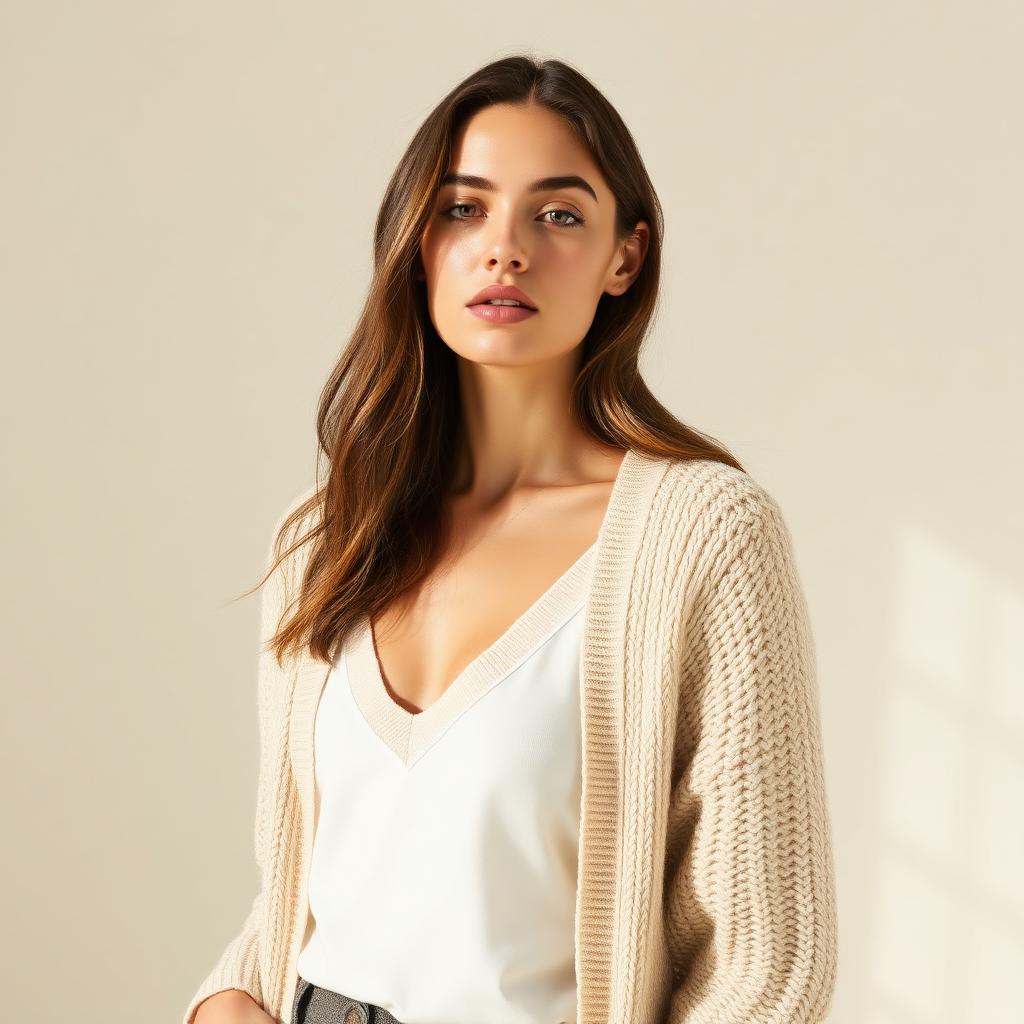 Knit Cardigan — Beige