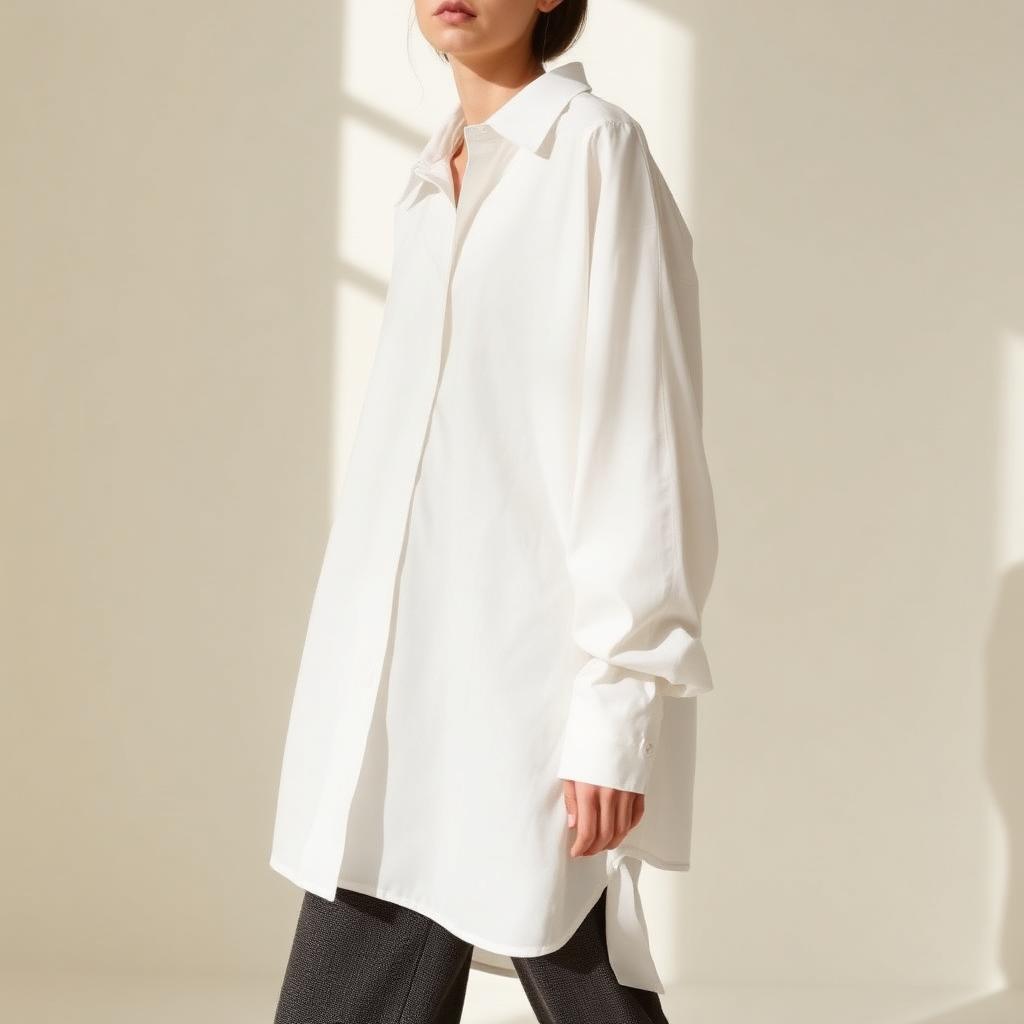 Oversized Poplin Shirt — White