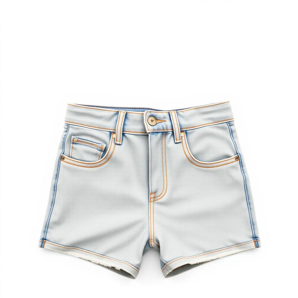 High-Waist Denim Shorts — Light
