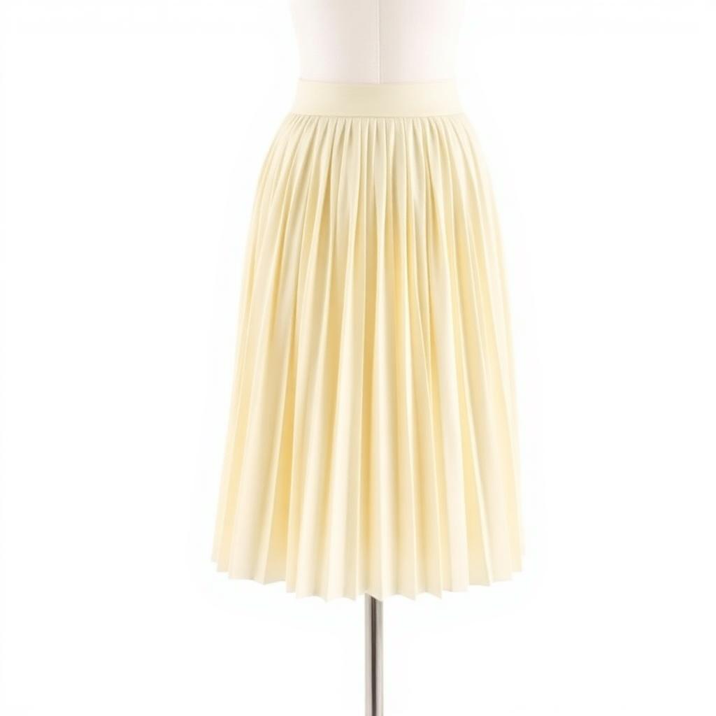 Pleated Midi Skirt — Cream