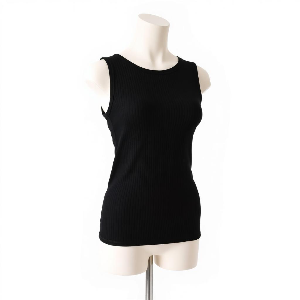 Ribbed Tank Top — Black