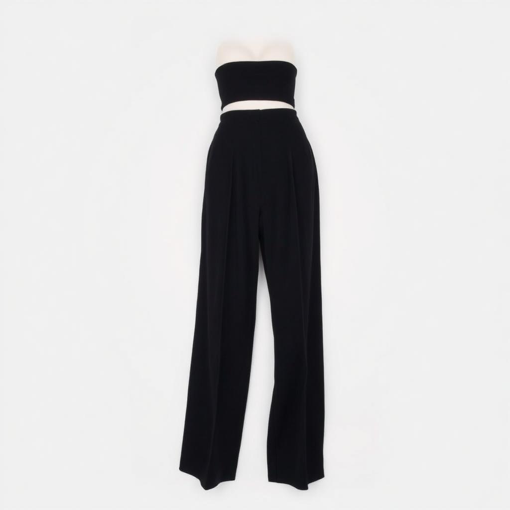 High-Waist Wide-Leg Trouser — Black